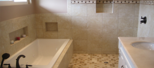 Built-in shower storage - Bathroom remodel by New View